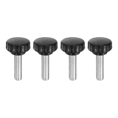 Uxcell 4pcs Knurled Clamping Knobs M10 x 35mm Zinc Plated Carbon Steel Thread 30mm Head