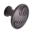 thumbnail image 4 of Utopia Alley 10pcs Roma Cabinet Ring Pull Knob - Decorative Cabinet Drop Pull Knobs for Cabinets and Drawers - Vintage Cabinet Hardware with Hand Finished Oil Rubbed Bronze - Pull Knobs 1.3", 4 of 7