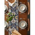 thumbnail image 2 of Bohemian Table Runner Cotton Linen 90 Inch Holiday Dresser Scarves, Western Rustic Tribal Ethnic Boho Farmhouse Tablerunner for Kitchen Coffee Dining Bedroom Living Room Dinner Scarf Décor 13''x90'', 2 of 9