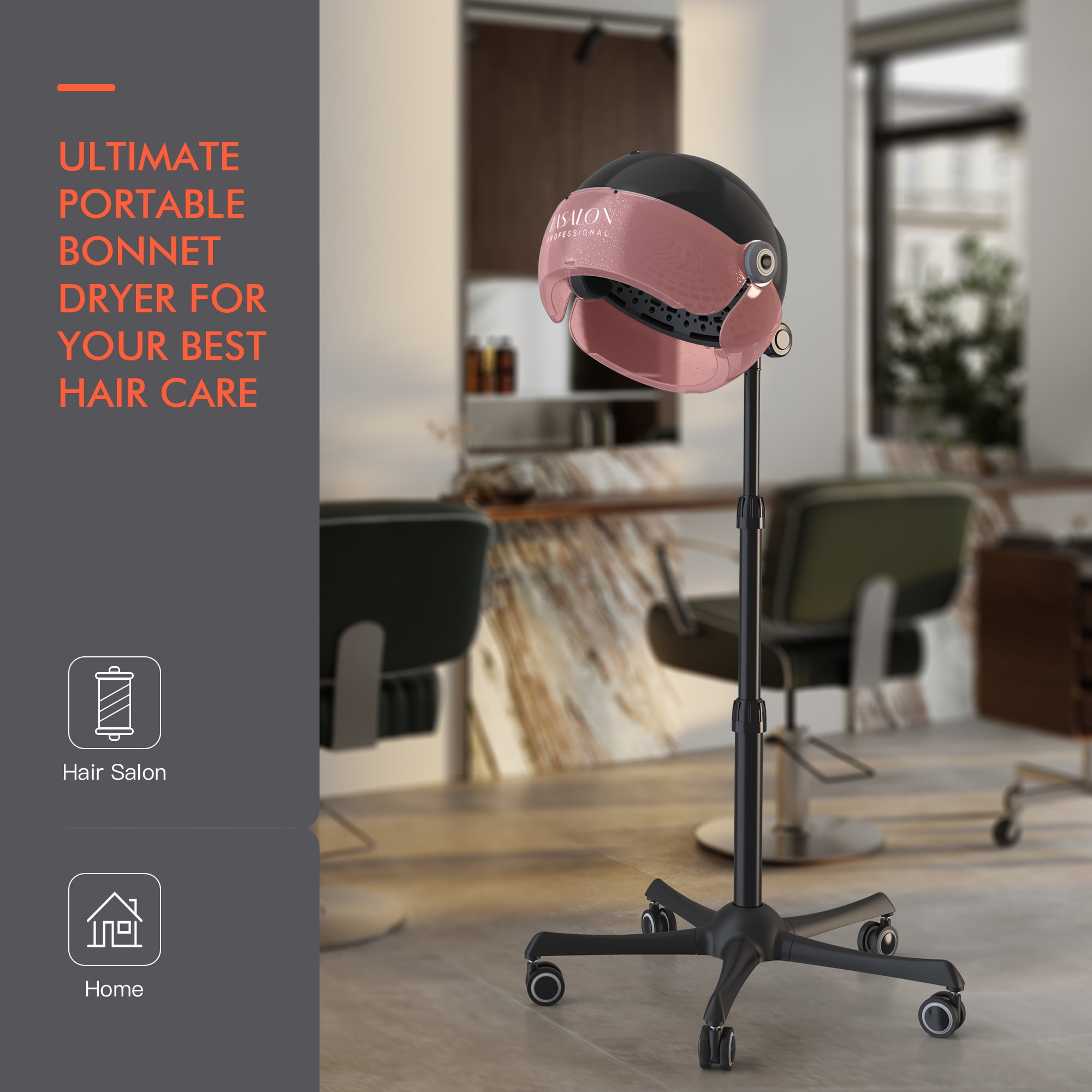 Tasalon Ionic Hood Hair Dryer, 1875W, Adjustable Stand,