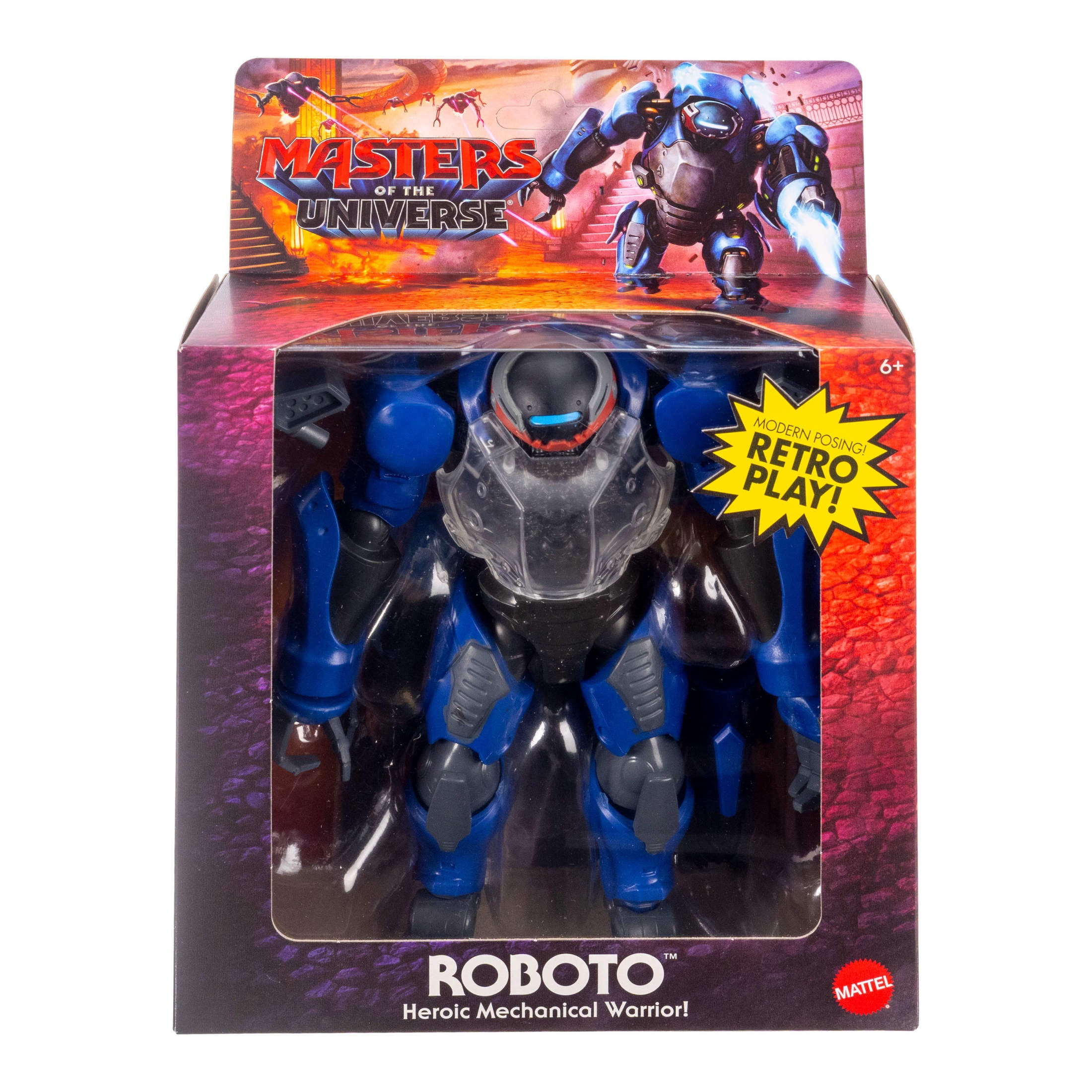 Masters of the Universe 2026 Movie Origins Deluxe Roboto Action Figure Toy, Mechanical Warrior