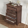 thumbnail image 3 of 5-Drawer Dresser for Bedroom, 41.3" Tall Wood Chest of Drawers, Freestanding Storage Closet Organizer with Large Vertical Drawers for Clothes, Bedroom, Living Room, Dorm, 3 of 7