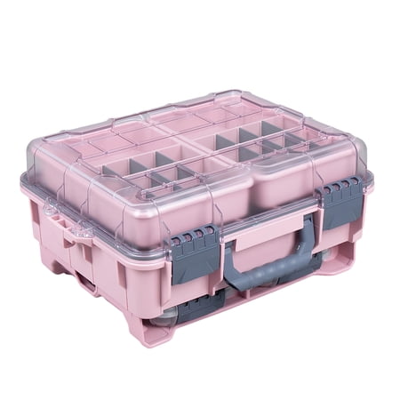 golytefs Universal Fishing Tackle Box Removal Inside Design for Fishing Gifts (Pink)