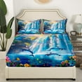 thumbnail image 3 of Erosebridal Dreamy Waterfall Twin Sheet Sets, 3D Dolphin Bedding Twin Size, Rustic Flower Reversible Bed Sheets Twin, Super Cozy Bedroom Decoration, 3pcs, 3 of 7