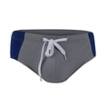 thumbnail image 3 of Aayomet Maillots de Bain pour Hommes avec Doublure de Compression Maillots de Bain de Printemps de Plage Caleçons Courts de Bain Triangulaires (Gris, G), 3 of 5
