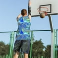 thumbnail image 5 of Pofeuu Peacock Print Basketball Jersey, Shirts for Men Youth Basketball Jersey Crew Neck-XX-Large, 5 of 6
