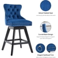 thumbnail image 5 of 2 Pack 26" Counter Height Swivel Bar Stools with Back & Footrest, Upholstered Kitchen Island Chairs with Nailhead Trim for Home Bar, Pub, Dining Room, 5 of 6
