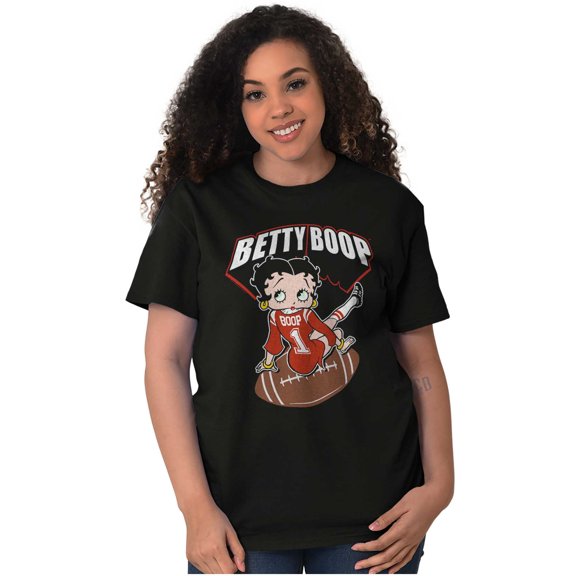Betty Boop Sports Football Fan Short Sleeve Women's Graphic Tee Brisco Brands S