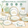 thumbnail image 6 of Luckky 140 Pcs Party Plates Supplies,Greenery Eucalyptus Happy Birthday Paper Plates and Napkins,Disposable Tableware Plates,Cups,Napkins for Party Plates,Baby Shower, Bridal Shower,Serve 20, 6 of 7