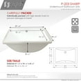 thumbnail image 4 of Stylish Undermount 21.25"L x 14.5"W White Porcelain Rectangular Bathroom Sink with 2 Overflow rings P-203, 4 of 11
