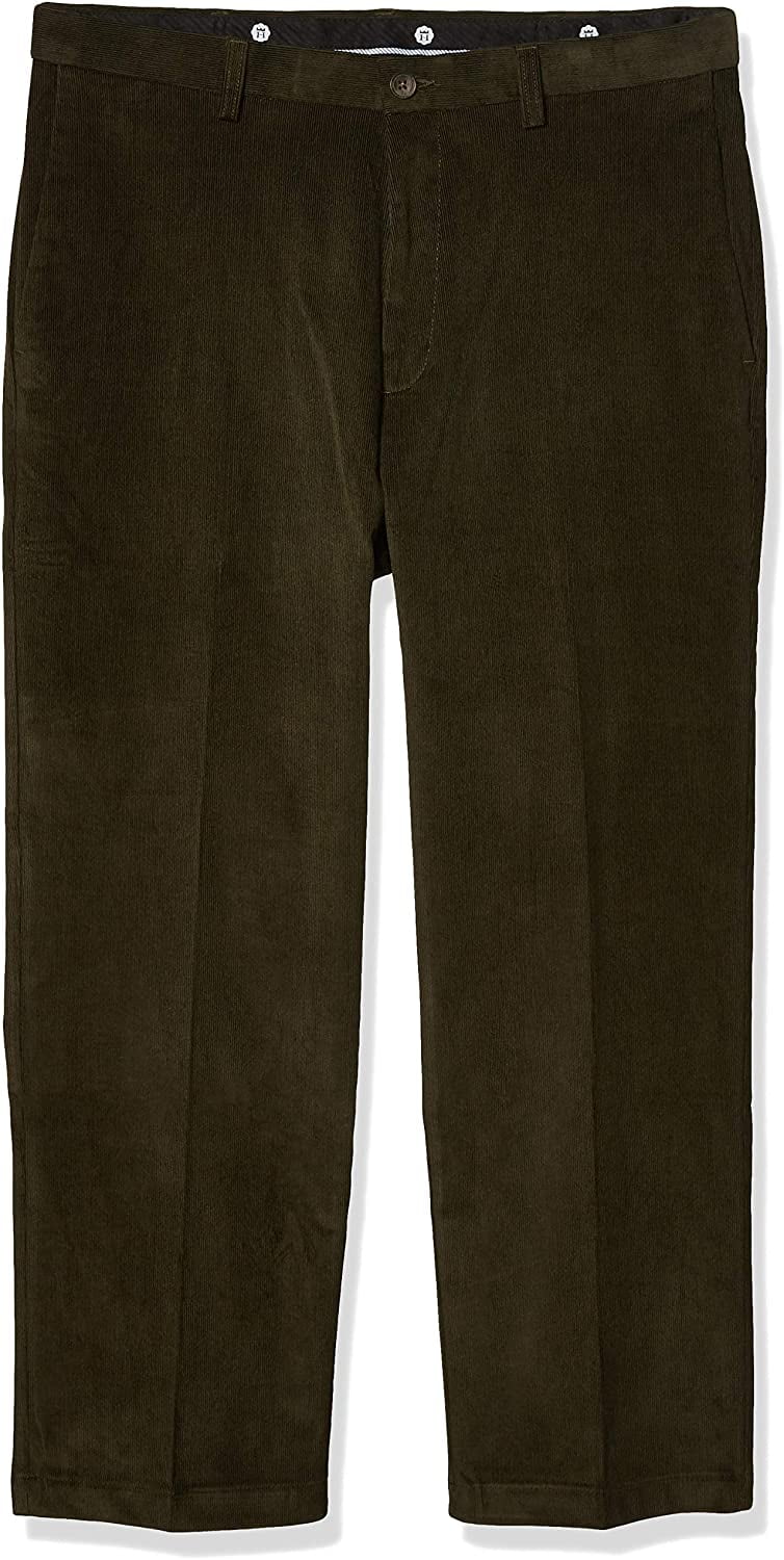 Haggar Mens 21 Wale Stretch Corduroy Expandable Waist Classic Fit Plain Front Pant Walmart Com