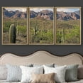 thumbnail image 3 of wall26 - 3 Piece Framed Canvas Wall Art - Saguaros in Sonoran Desert. - Modern Home Art Stretched and Framed Ready to Hang - 16"x24"x3 NATURAL, 3 of 5