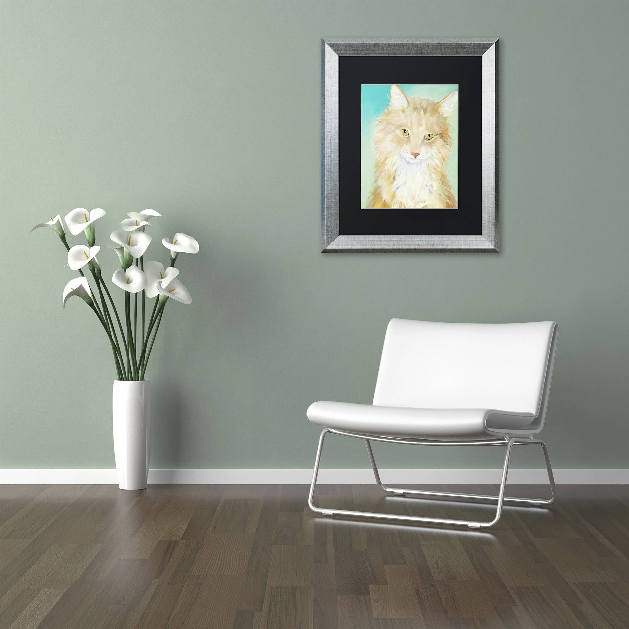 Trademark Fine Art "Willard" Canvas Art by Pat Saunders-White, Black Matte, Silver Frame