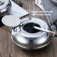 thumbnail image 2 of Smokeless Ashtray Stainless Steel Windproof Round Shape Eco-Friendly Home Gift Windproof Round Shape Household Decor, 2 of 9
