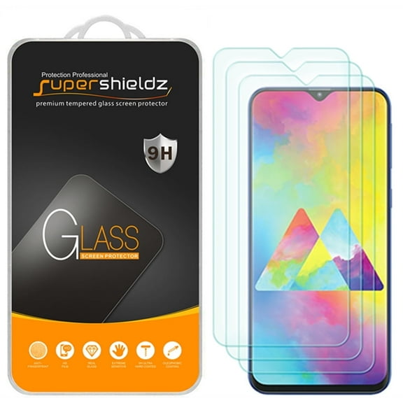 [3-Pack] Supershieldz for Samsung Galaxy M20 Tempered Glass Screen Protector, Anti-Scratch, Anti-Fingerprint, Bubble Free