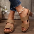 thumbnail image 6 of Lenago Women Sandals Casual Comfortable Plus Size Solid Color Round Toe Open Toe Heel High-Heeled Sandals 42, 6 of 9