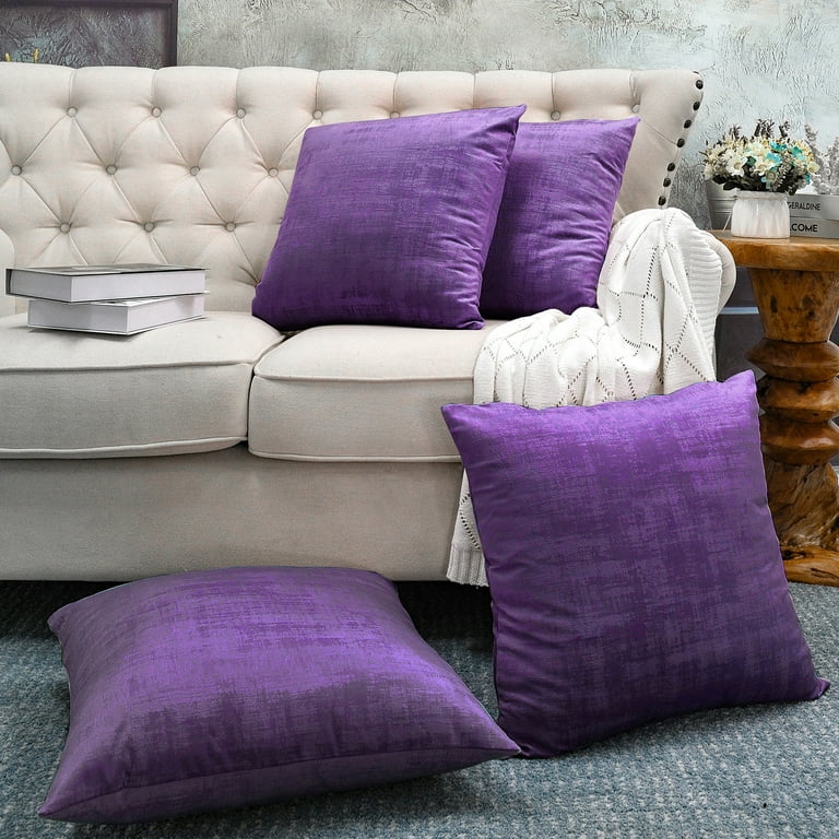 4 Piece Indoor Velour Cushion Set