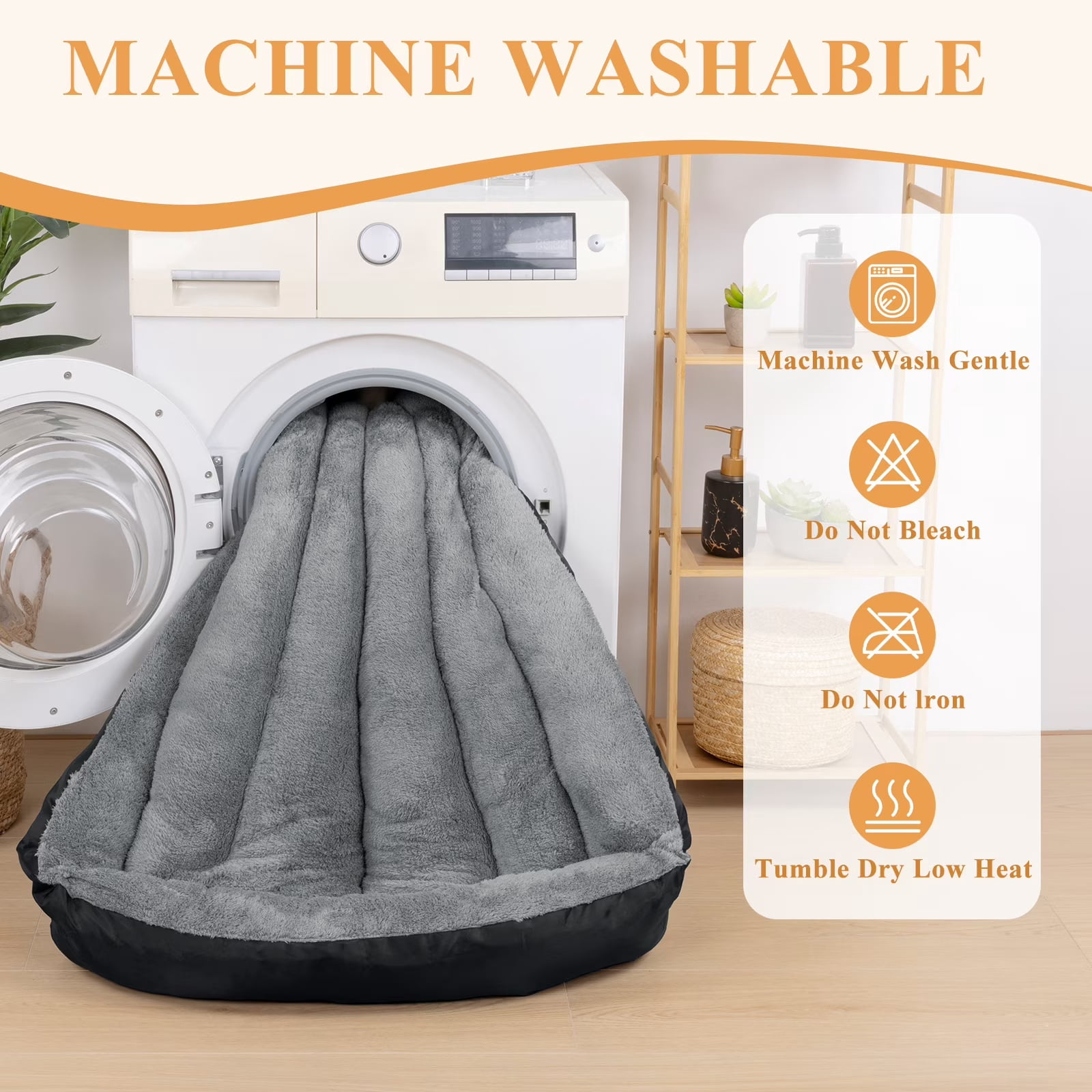 Vaukki Pet Bed for Small Dogs,Washable Pet Sleeping Mat with Waterproof Lining and Non-Skid Bottom,26"x21",Black