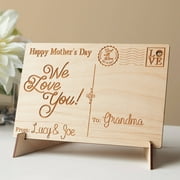 Happy Mother's Day Personalized Wood Postcard, We