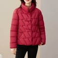 thumbnail image 2 of Bixock Women Clothes Outerwear Fall and Winter Casual Solid Color Long Sleeve No Hood Quilted Jacket, 2 of 5