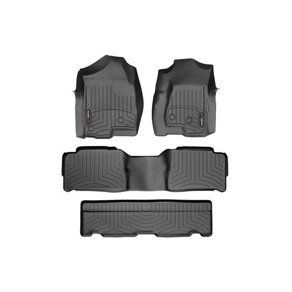 WeatherTech Custom Fit FloorLiners compatible with Tahoe, Escalade, Yukon - Complete Set (1st, 2nd, & 3rd Row), Black
