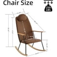 thumbnail image 2 of Adjustable Headrest Pillow Rocking Chair, Technical Leather Upholstered Glider Rocker, Modern Rocking Accent Chairs Comfy Side Chair for Bedroom, Living Room (Brown), wenjingqiUS-W1669P220403, 2 of 8