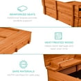 thumbnail image 4 of Songqin Large Outdoor Wooden Sand Box for Kids, Sandbox with Cover, Bench Seats Support up to 220 lbs, Bottom Liner for Drainage, Cedar Wood - Brown, 4 of 7