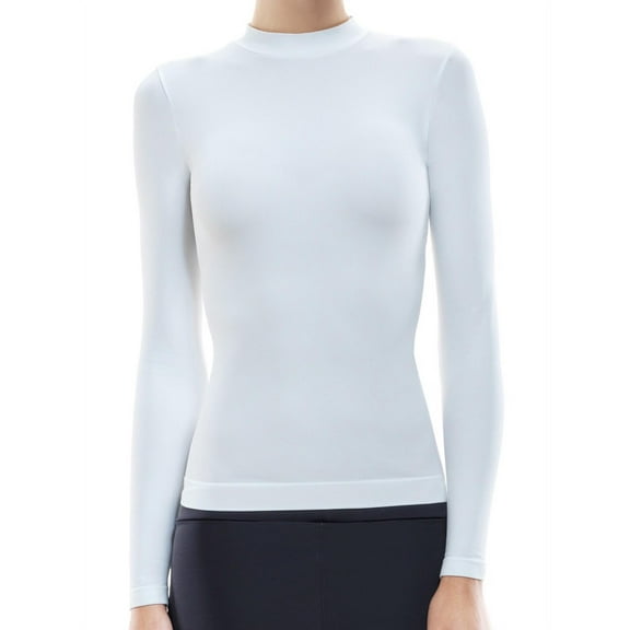 Lupo Women's Seamless Turtleneck Blouse w/ Long Sleeves