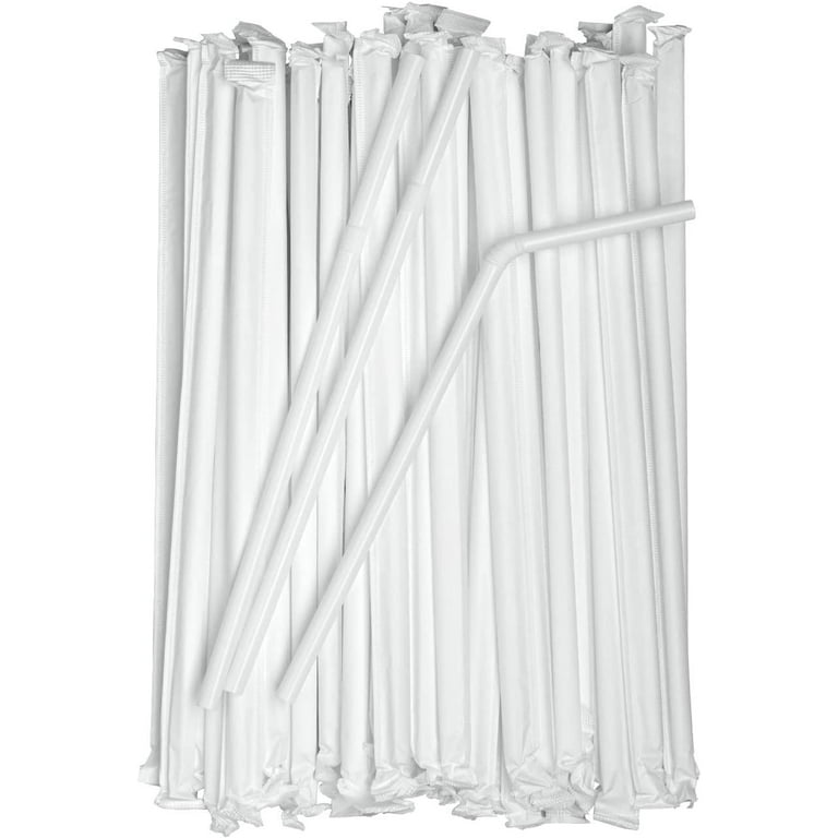 Comfy Package Individually Wrapped Straws Drinking Plastic Straws  Disposable, 380-Pack