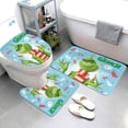 thumbnail image 3 of Stole - Juego de 4 cortinas de ducha navideñas de 71.7 x 71.7 in con alfombrilla antideslizante, tapa de inodoro y alfombrilla de baño, decoración de baño navideña, invierno y vacaciones, 3 of 5