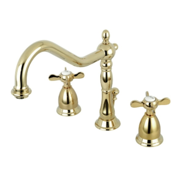 Kingston Brass KS1992BEX 8 in. Widespread Bathroom Faucet, Polished Brass
