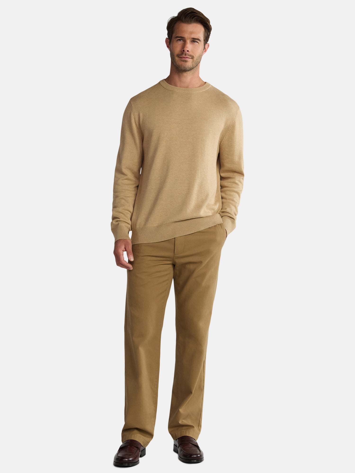 George Men's & Big Men's Relaxed Fit Lightweight Crewneck Sweater, Sizes XS-3XL