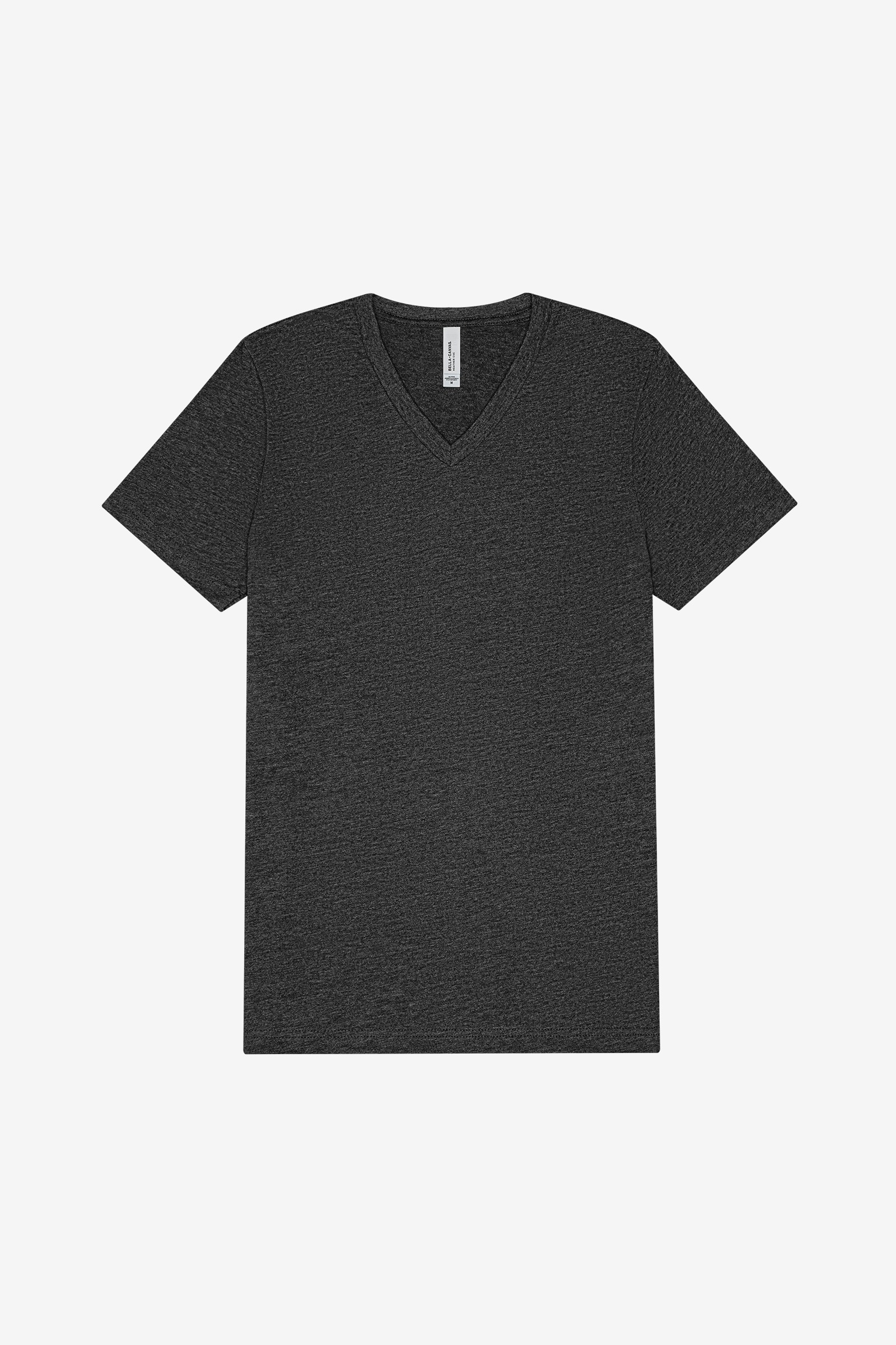 BELLA+CANVAS Adult V Neck Personalized T-Shirt, Create your own Designs, Dark Grey Heather, Medium Unisex