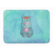 Rhinoceros Watercolor Machine Washable Memory Foam Mat