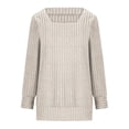 thumbnail image 5 of HAYIMI Women Square Neck Ribbed Knit Tops Long Sleeve Slim Fit Soft Stretchy Casual Fall Winter Pullover Shirt Dailywear, 5 of 7