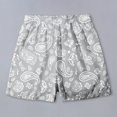 thumbnail image 4 of HOWPAY Mens Swim Trunks Summer Hawaiian Print Quick Dry Elastic Waist Beach Shorts with Pockets Casual Loose Fit Bathing Suit Light Gray XXL, 4 of 7