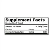Reliable 1 Laboratories Ferrous Sulfate 325 mg Iron supplement Tablets, 100 Ea, 2 Pack