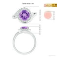 thumbnail image 4 of ANGARA Natural 1.7 ct Amethyst Bypass Engagement Ring with Diamond Halo in 14K White Gold for Women (Size-8mm) | February Birthstone, Anniversary, Jewelry Gift for Women | Natural Amethyst Ring, 4 of 9