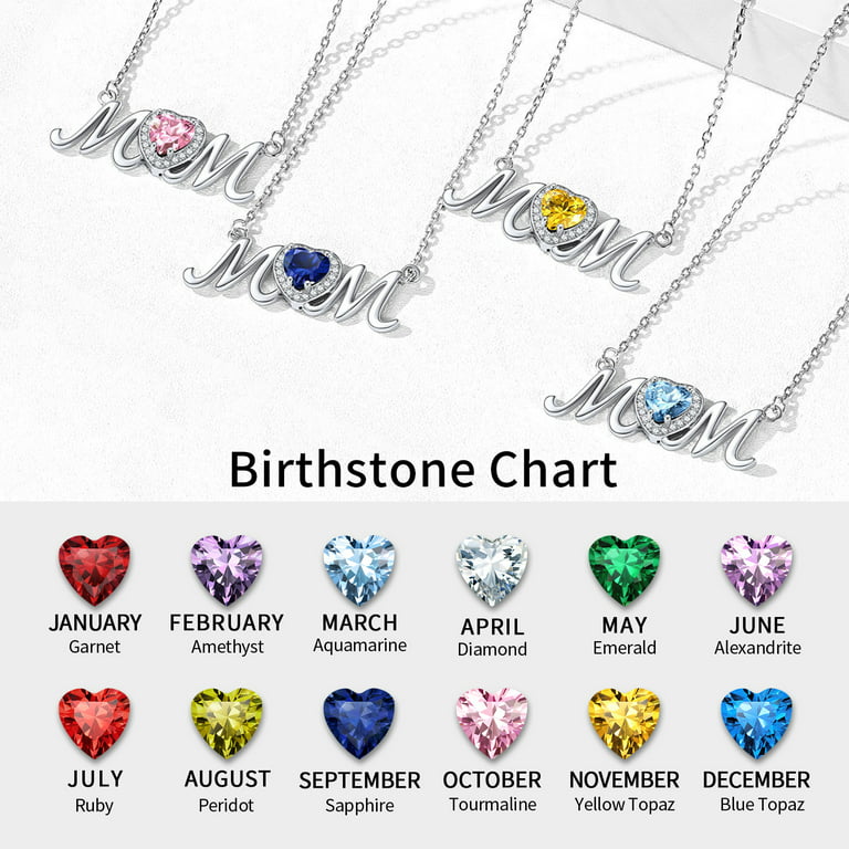 Love Heart Necklaces Created June Birthstone Necklace White Created  Alexandrite Sterling Silver Necklace