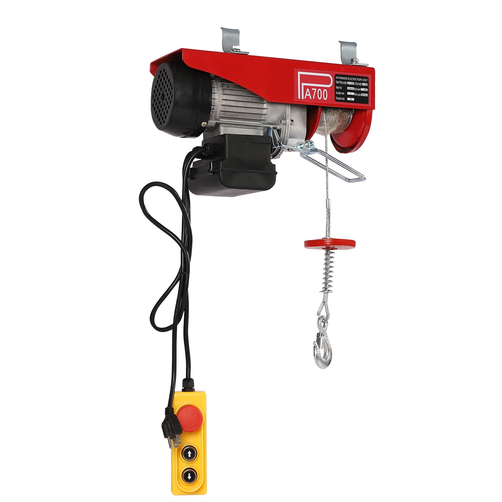 1543lbs Overhead Electric Hoist Crane Lift Garage Winch with Remote 110V