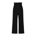 thumbnail image 4 of Viikei Womens Pants Clearance Plus Size Pants Solid Color High Waist Loose Mopping Long Cotton Linen Wide Leg, 4 of 5