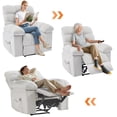 thumbnail image 2 of Recliner Chair for Adult, Recliner with Massage&Heating, Manual Recliners, Upholstery Overstuffed Soft Rocking Sofa Chair, Beige, 2 of 10