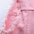 thumbnail image 6 of Frayed Denim Vest Jacket for Women Sleeveless Open Front Button Down Lapel Collar Slim Fit Jean Vest Outerwear, 6 of 8