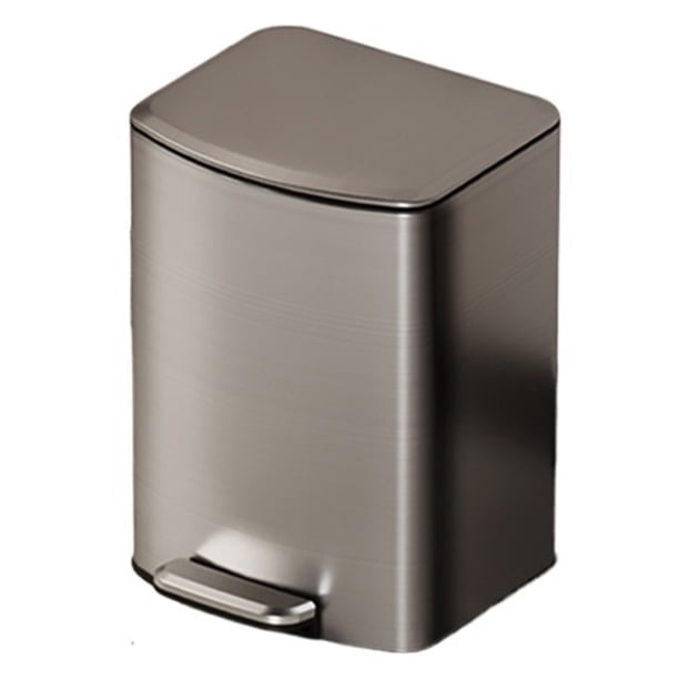 Bote de basura de cocina de acero inoxidable con cubo interior extraíble y tapa, cubo de basura con Pedal for oficina en casa