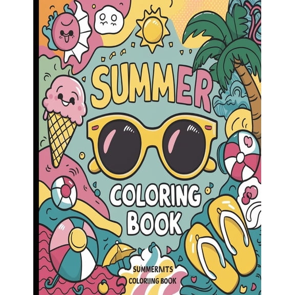 Groovy Summer Coloring Book: Bold and Easy Designs for Adults, Teens, and Kids. Simple, Cute Illustrations with Thick Li, (Paperback)