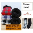 thumbnail image 3 of Men's Slipper Socks with Grips Non Slip Soft Fuzzy Cozy Fleece Lined Plaid Pattern Socks for Cold Winter, 3 of 7