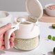 thumbnail image 2 of Spice rack, clear glass spice jar with lid and spoon, kitchen spice storage container, 2 of 5