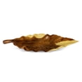 thumbnail image 4 of 30" Wooden Handmade Decorative Fruit Salad Bowl Kitchen Centerpiece Dining Tray Hand Carved Wood Banana Leaf Serving Bowl, 4 of 5