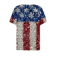 thumbnail image 5 of VKOYWKM 4th of July T Shirts Women American Flag Graphic Tees Henley Shirts Short Sleeve Casual Button V Neck Independence Day Patriotic Tops, 5 of 5