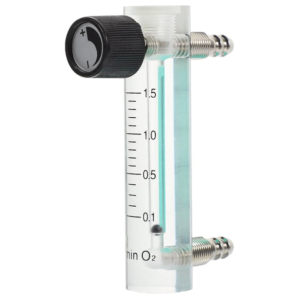 EeaseMX Medidor de flujo de generador de oxígeno, medidor de flujo de ozono, medidor de flujo de oxígeno, medidor de flujo con control (transparente, 0,1-1,5 L/min, 93 mm)